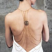 Women\'s Body Jewelry Belly Chain Body Chain Harness Necklace Gold Plated Sexy Bikini Crossover Fashion Luxury Jewelry Golden JewelryDaily