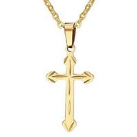 Women\'s Pendant Necklaces Pendants Stainless Steel Cross Cross Gold Silver Jewelry Daily Casual 1pc