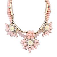 Women\'s Statement Necklaces Jewelry Jewelry Gem Alloy Euramerican Fashion Light Blue Blushing Pink White Jewelry ForParty Special