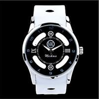 womens fashion watch quartz silicone band casual black white blue