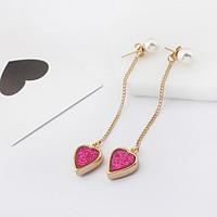 womens drop earrings imitation pearl euramerican fashion alloy heart j ...