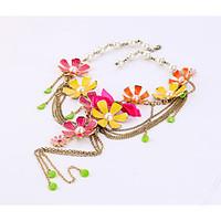 womens strands necklaces flower chrome cute style personalized rainbow ...