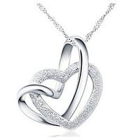 Women\'s Pendant Necklaces Heart Alloy Love Heart Silver Jewelry For Party Anniversary Birthday Thank You Daily Valentine 1pc