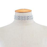 womens choker necklaces rhinestone acrylic single strand acrylic diamo ...