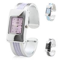 womens quartz analog stripe alloy band bracelet watch assorted colors  ...