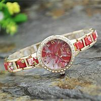 Women\'s New Fashion Flower Rhinestone Bracelet Watch Wrist Watch Strap Watch