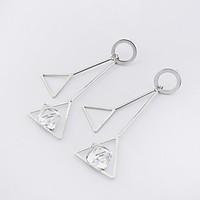 Women\'s Drop Earrings Euramerican Fashion Copper Glass Geometric Triangle Shape Jewelry For Casual 1 Pair