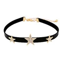 womens choker necklaces star chrome unique design euramerican black je ...