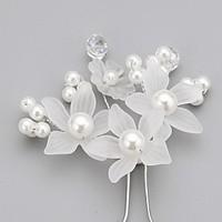 Women\'s Flower Girl\'s Crystal Alloy Imitation Pearl Acrylic Headpiece-Wedding Special Occasion Hair Pin