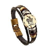 womens mens leather bracelet friendship vintage leather round jewelry  ...