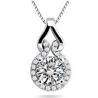 Women\'s Pendant Necklaces AAA Cubic Zirconia Round Zircon Cubic Zirconia Alloy Luxury Personalized Silver Jewelry For Daily 1pc