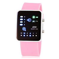 Women\'s Fashion Watch LED Digital Silicone Band Pink Yellow Rose Strap Watch