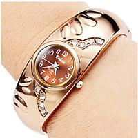 women wrist watch chinese quartz alloy band bangle gold gold