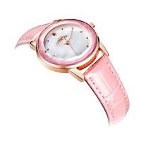 womens fashion watch quartz leather band white blue pink