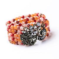 Women\'s Wrap Bracelet Jewelry Friendship Fashion Alloy Flower Orange White Jewelry For Birthday Gift Valentine 1pc