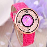 Women\'s Fashion Watch Chinese Quartz PU Band Black Pink Purple