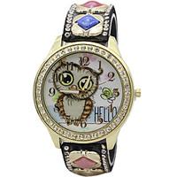 Women\'s Fashion Watch Wrist watch Casual Watch / Imitation Diamond Quartz PU Band Cool Casual Owl Black White Blue Red Brown Pink Rose Strap Watch