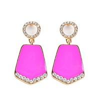 Women\'s Drop Earrings Dangling Style Bohemian Arylic Alloy Square Jewelry Party Daily Casual Stage 1 pair