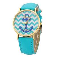 Women\'s Anchor Pattern Colorful Dial PU Band Quartz Wrist Watch (Assorted Colors) Cool Watches Unique Watches