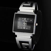 womens simple rectangle dial alloy band quartz analog bracelet watch c ...