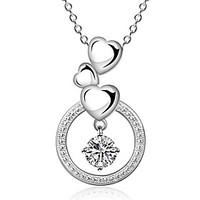 Women\'s Choker Necklaces Pendant Necklaces Statement Necklaces Silver Sterling Silver Zircon Cubic Zirconia Fashion White JewelryWedding