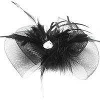 womens feather tulle headpiece special occasion fascinators