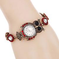 women watches fashion crystal owl bracelet watch quartz digital watch  ...