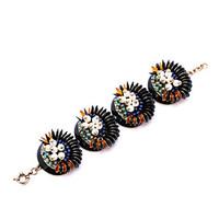womens chain bracelet friendship fashion alloy flower black jewelry fo ...