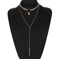 Women\'s Choker Necklaces Diamond Star Alloy Unique Design Bikini Silver Gold Jewelry For Wedding Party Daily Casual 1pc