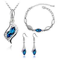 womens elegant austrian crystal earrings necklace set