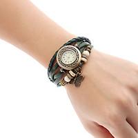 Women\'s Watch Bohemian Butterfly Pendent Multilayered Leather Bracelet Cool Watches Unique Watches