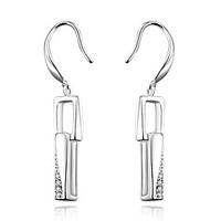 womens simple gem leisure 925 silver plated earrings