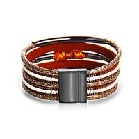 womens wrap bracelet jewelry fashion punk leather alloy round jewelry  ...