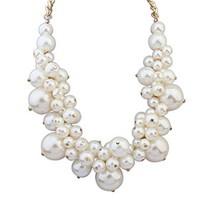 Women\'s Statement Necklaces Jewelry Jewelry Pearl Gem Alloy Euramerican Fashion Bohemian White Jewelry For Party Special Occasion Gift 1pc