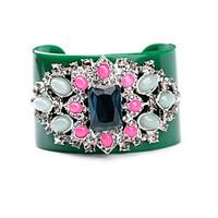 womens cuff bracelet jewelry friendship vintage alloy flower green jew ...