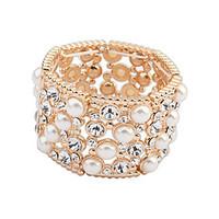 womens cuff bracelet jewelry fashion pearl alloy irregular jewelry for ...