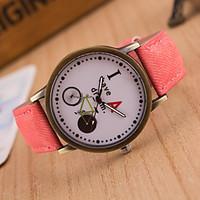 Women\'s Round Dial Case Fabric Watch Brand Fashion Quartz Watch Sport Watch Cool Watches Unique Watches