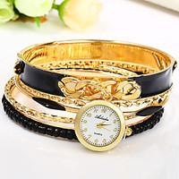 Women Bracelet Watch Chinese Quartz Colorful Alloy Band Bangle Black White Blue Red Khaki