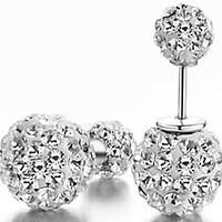 Women\'s Fashion Shambhala Rhinestone Double Ball Earrings