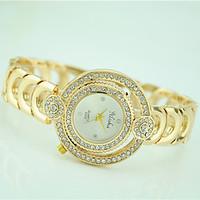 womens fashion wrist watch quartz rhinestone alloy band casual gold br ...