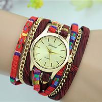 Women\'s Fashion Bracelet Watch Quartz Colorful Fabric Band Casual