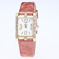 womens fashion square wrist watch quartz rhinestone butterfly leather  ...