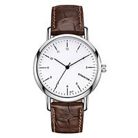 womens mens fashion watch quartz leather band casual black brown