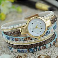 Women\'s Fashion Watch Bracelet Watch Quartz Colorful Leather Band Bohemian