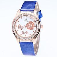 Women\'s Fashion Watch Wrist watch Quartz Rhinestone Leather Band Casual