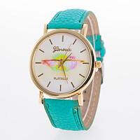 womens fashion watch casual watch quartz pu band black white blue red  ...