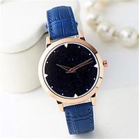 womens fashion watch quartz leather band cool casual black white blue  ...