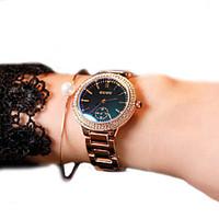 Women\'s Fashion Watch Bracelet Watch Simulated Diamond Watch Casual Watch Quartz Japanese Quartz Leather Band Sparkle Gold