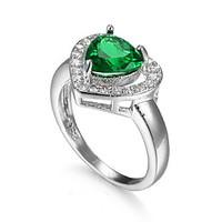 Women\'s Ring Emerald Unique Design Euramerican Fashion Zircon Alloy Jewelry Jewelry 147 Wedding Special Occasion Anniversary