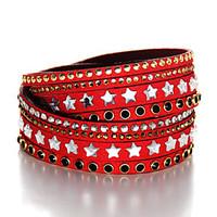 Women\'s Wrap Bracelet Jewelry Fashion Punk Leather Rhinestone Alloy Round Jewelry For Special Occasion Sports 1pc